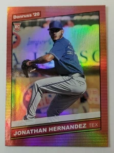 2020 Donruss JONATHAN HERNANDEZ Red Holo 1986 Retro RC Texas Rangers #238 - Picture 1 of 2