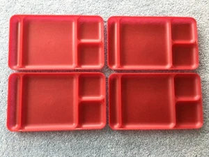 Tupperware Geteilt Essen Mittagessen Serviertablett 4er Set Rot 1535-4 - Bild 1 von 6