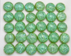 Lot of 30 pcs round DICHROIC earring bracelet FUSED GLASS (Z14) CABS - Picture 1 of 4