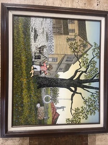 H. Hargrove . Vintage Serigraph on Canvas “ My Best Friend “ 1985 Large 24 X 20” - Picture 1 of 6