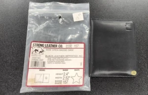 Strong Leather Co. seitlich offenes schwarzes Abzeichenetui - Form # 157 - Bild 1 von 5