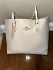 NWT COACH Town Tote Large Leather Shoulder Bag Chalk 72673   $398