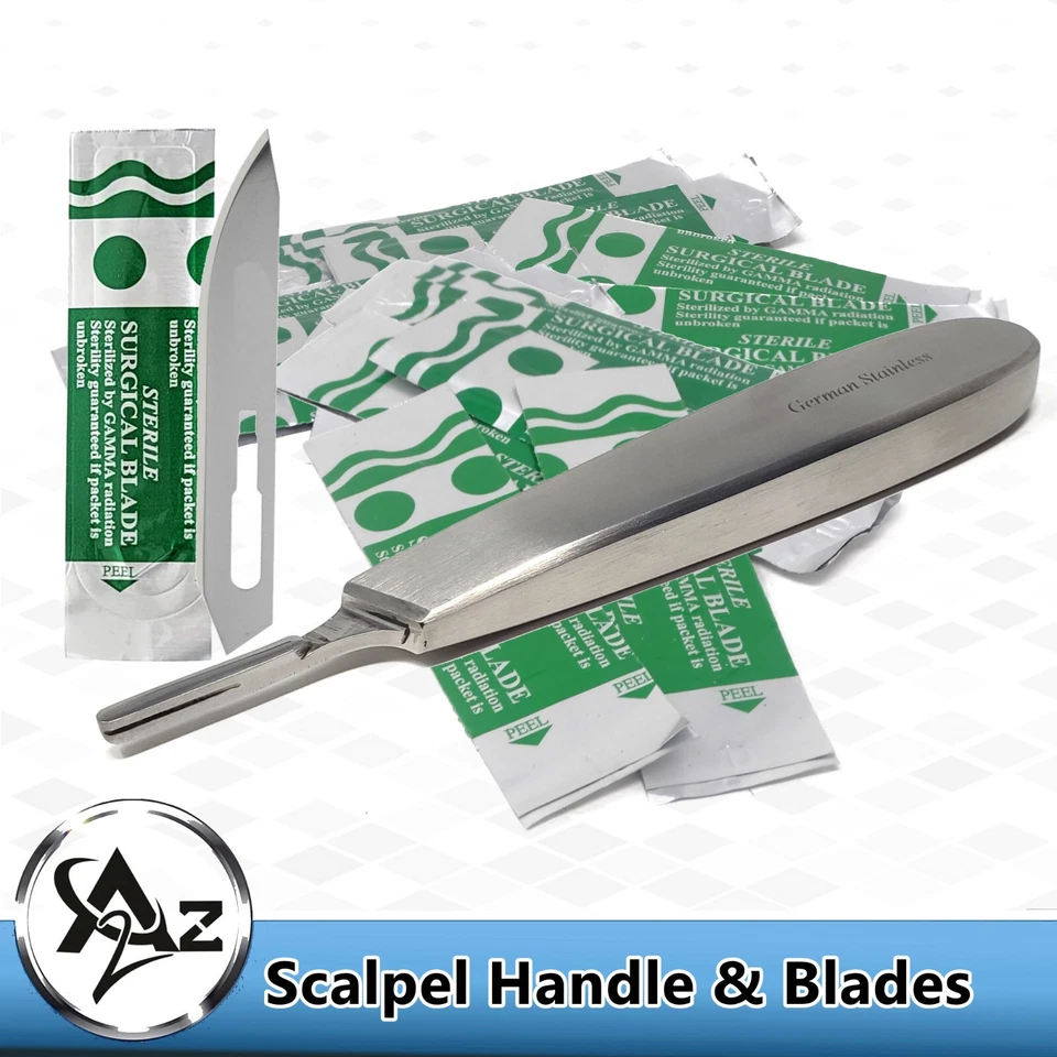 Scalpel Blades #60 20 Pcs and Handle #8 Surgical Dental ENT Inst German Grade - Image 1 of 1