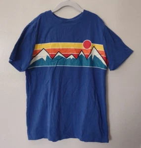Hanna Andersson Short Sleeve Shirt Boys 140 10 Mountains Cotton Top Sunset - Picture 1 of 4