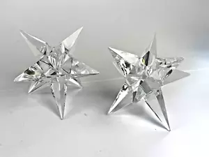 Paar Vintage MCM 3,5" Rosenthal 9-Punkt Kristall Stern Kerzenständer - Bild 1 von 5