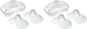 MAM - SIZE 2 REGULAR SUPER SOFT CLEAR NIPPLE SHIELDS IN STERILE CASES - QTY OF 4