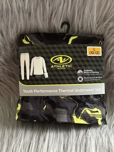 Athletic Works Thermal Underwear Set Boys Size Large Thumbholes Pajamas Set NEW - Picture 1 of 5