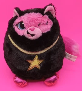 Basic Fun Misfittens Get Meowt Cat Plush 9" Black Pink 2023 Stuffed Animal 03936 - Picture 1 of 10