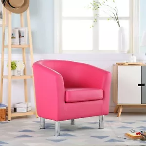 CAMDEN PREMIUM PINK LEATHER TUB CHAIR ARMCHAIR DINING LIVING ROOM OFFICE  - Picture 1 of 7