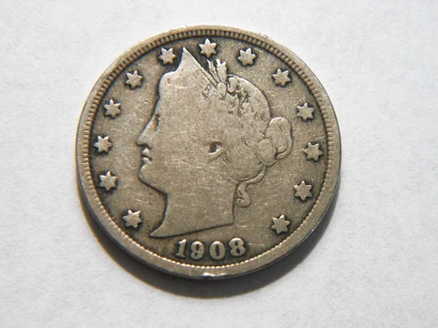 1908-P VG Liberty V Nickel,  Nice *Low Priced* Vintage Coin for a collection Cover