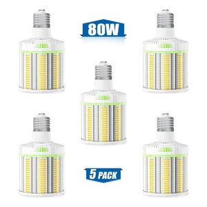 5Pack 80W LED Corn Light Adjustable 4500K~5700K Commercial Street High Bay Light - Picture 1 of 19