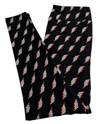 Leggings LuLaRoe OS Talla Única NEGRO ROJO Perno LLUVIA Punto Aligeramiento Electricidad Diversión Foto 1 de 4