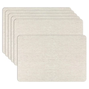 Placemats Set of 6-12 X 18 Inch, Rubber Placemats Non-Slip Heat Resistant Din... - Picture 1 of 8