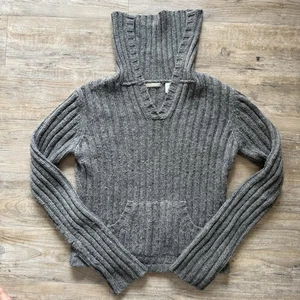 FROST Maglione Donna 100% Lana di Agnello Collo Tartaruga Grigio Maglia Cavo Taglia XL - Foto 1 di 7