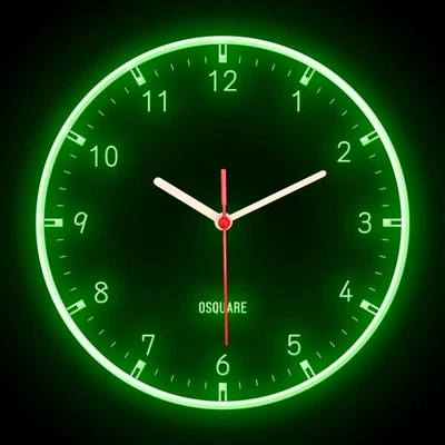 OSQUARE Minimalism North European Modern Interior Design Flexible Neon Clock 10" - Image 1 of 4