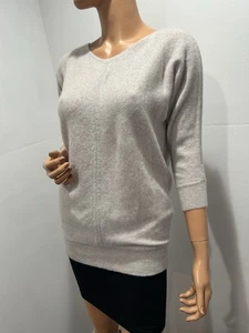 maglione cashmere cynthia rowley colore beige/grigio taglia small - Foto 1 di 10