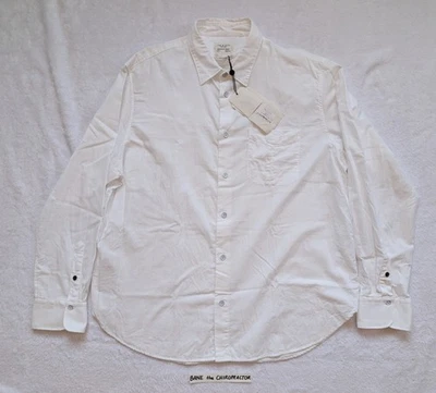 New! Rag & Bone NY Standard Issue White Cotton Shirt Fit 3 XXL - Image 1 of 4