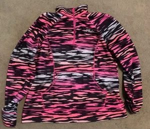 FILA Quarter Zip Long Sleeve Tiger Pink - Picture 1 of 2