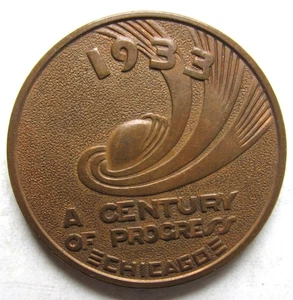 Chicago Century of Progress 1933 CPIE Ficha de Buena Suerte Latón 32 mm---Esvástica - Imagen 1 de 2