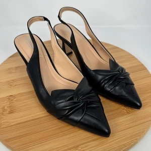 Charles by Charles David Avril Black Knot Slingback Pointed Toe Heels Size 7M - Picture 1 of 13