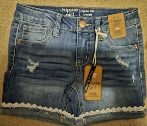 Size: 6XHippie Girl Regular Rise Shortie With Lace Trim Cuff And Adjustable Band - Picture 1 of 6