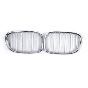 Chrome Front Grilles Kidney Dual Slat For BMW 7 Series F02 F01 F03 F04 09-15 #GD - Picture 1 of 7