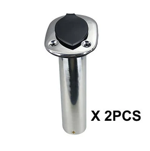 Pactrade Marine 2 PIEZAS Barco Pontón SS Montaje al ras 15° Soporte para caña de pescar Gorra de PVC - Imagen 1 de 9