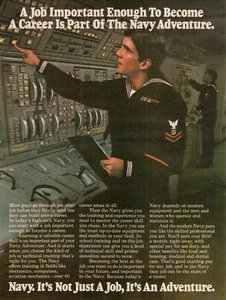U.S. Navy It's Not Just a Job, It's an Adventure 1982 anuncio impreso original vintage - Imagen 1 de 1