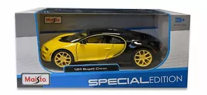 Maisto 31514 - Modellino - Bugatti Chiron (NERO-GIALLO, Scala 1:24) Auto - Foto 1 di 2