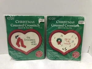 Hobby Kraft Vintage Cross Stitch Deck The Halls, The Stockings Were Hung Xmas - Picture 1 of 4