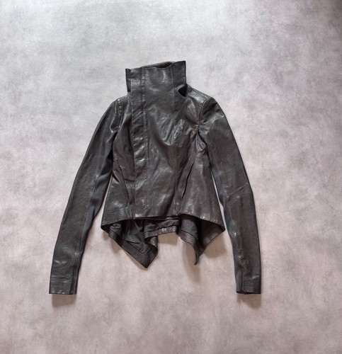 Giacca Motociclista Rick Owens Donna Pelle Metallo Pistola Taglia:40 IT