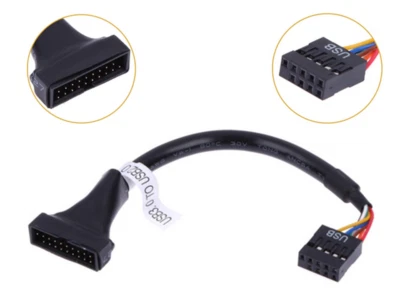 CAVO ADATTATORE CONNETTORE DA USB 3.0 20pin A USB 2.0 9pin PER SCHEDA MADRE PC - Immagine 1 di 3