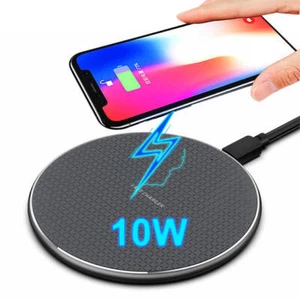 Wireless Charger 10W Fast Charging Pad For Android iPhone 13 12 11 XR XS MAX - Picture 1 of 53