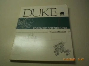Duke Forensic Science Unit Training Manual Paperback - Picture 1 of 4