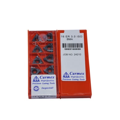 10pcs Carmex 16ER 3.0 ISO BMA High quality Threaded blade Carbide Inserts - Image 1 of 3