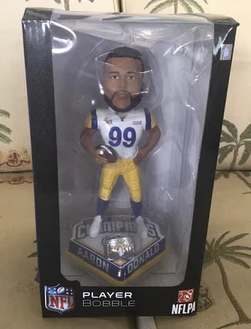 *NEW* Aaron Donald L. A. Rams Super Bowl LVI Champions Bobblehead NFL #516/2022 Cover