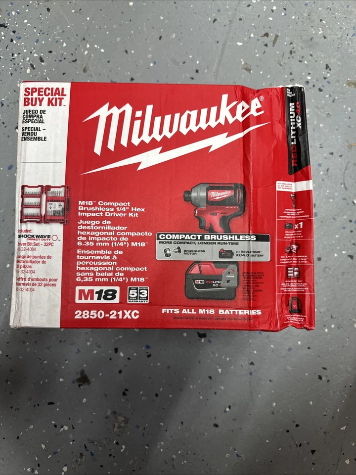 Milwaukee 2850-21CX M18 Compact Brushless Impact Driver Kit Red Lithium XC 4.0 - Image 1 of 1