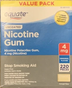 Equate Nicotine Gum Value Pack Original Flavor 4mg 220 Pieces 01/2027 - Picture 1 of 1