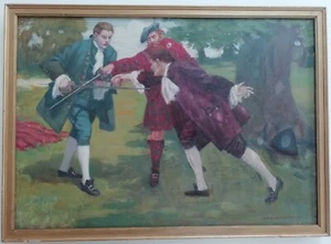 SIMON HARMON VEDDER 1866-1937 ORIGINAL OIL ON CANVAS 1903 ROB ROY - SCOTT - Picture 1 of 24