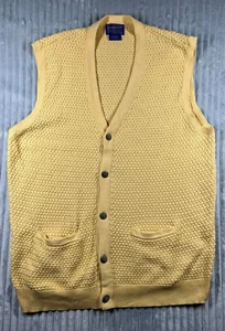 Pendleton Cotton Knit Sweater Vest Men's XL Button Up Pockets Grandpacore Preppy - Picture 1 of 15