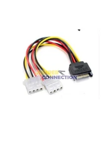 2 x cable adaptador de unidad de alimentación de 4 pines hembra a Molex SATA de - Picture 1 of 2