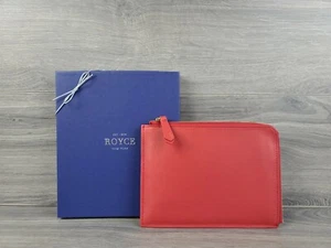 Bolso sin asas Royce Wallet de cuero delgado con cremallera alrededor de viaje (rojo) - Imagen 1 de 5