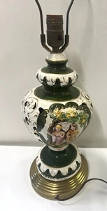Vtg. Capodimonte Porcelain Gold Relief Design Angels Pierced  Italy Table #28 - Picture 1 of 23