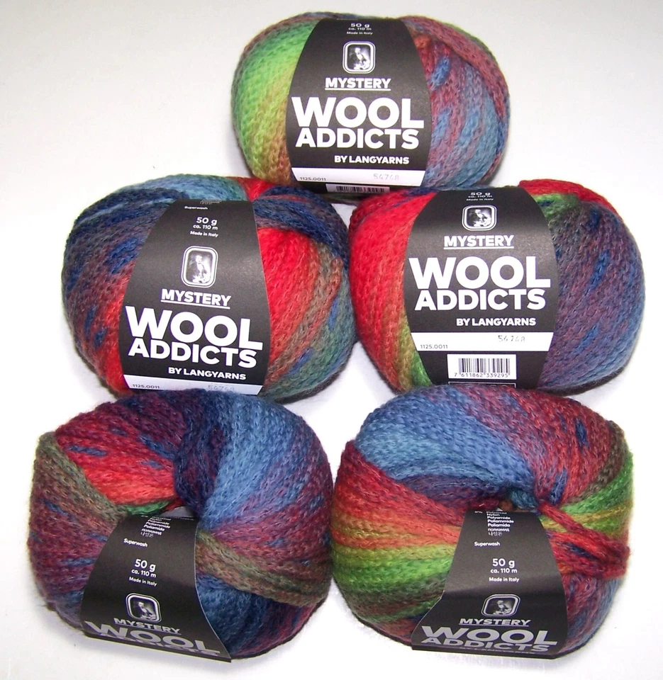 5 balls Lang WOOL ADDICTS MYSTERY Merino Wool Superwash Chunky Yarn #1125.0011 - Image 1 of 1