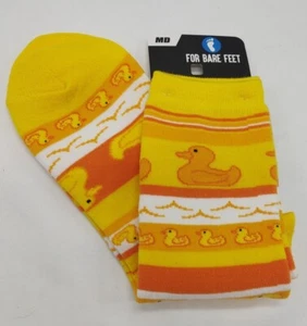 For Bare Feet Novelty Medium Socks - Psychabright Rubber Ducky Lemon - Picture 1 of 7