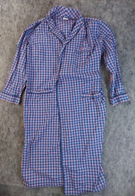 Bata Brooks Brothers para hombre mediana de algodón ligera a cuadros azul rosa envolvente baño Foto 1 de 4