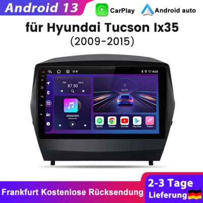 9" Android13 Autoradio GPS NAVI WIFI BT SWC DAB+ 1+32G Für IX35 Tucson 2009-2015 - Bild 1 von 4
