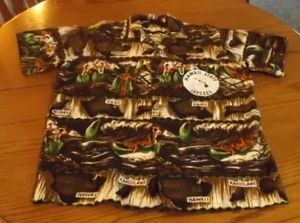 Camicia HAWAIIAN HOLIDAY vintage anni 60/70 stampa SS Hawaii Jaycees - taglia S/M - Foto 1 di 7