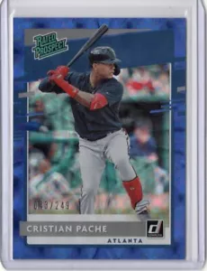 CHRISTIAN PACHE - ATLANTA BRAVES - 2020 DONRUSS - BLUE RATED PROSPECT #'d 43/249 - Picture 1 of 2