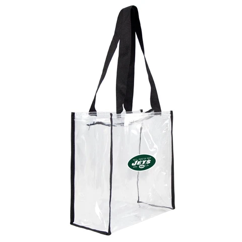 NEW YORK JETS CLEAR SQUARE STADIUM APPROVED ZIPPER TOTE BAG FREE SHIPPING Cover